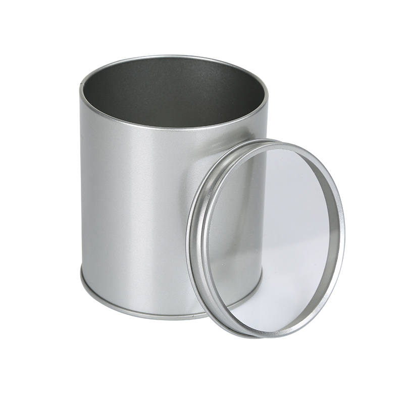 D80x100茶叶铁罐包装圆形磨砂开窗铁罐定做厂家